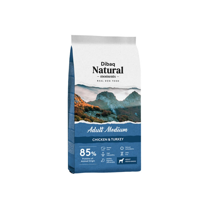 Dibaq Natural Moments Adult Medium Pollo y Pavo Pienso Para Perros - Pienso para Perros