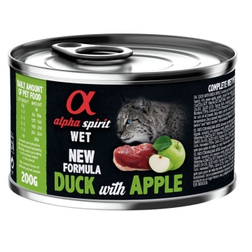 Alpha Spirit Comida Húmeda En Lata Para Gato De Pato Y Manzana Verde