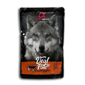 Alpha Spirit pouch para perro tipo pate ternera