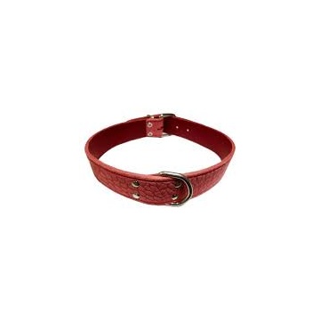 Collar Piel Labrada Rojo Talla Gigante