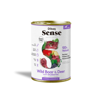 Dibaq Sense Grain Free Adult Salvaje Ciervo y Jabalí Lata Para Perros - Comida humeda Perros