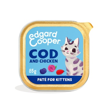 Edgard Y Cooper Paté de bacalao y pollo sin cereales para gatitos