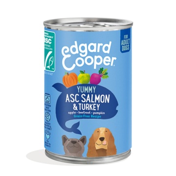 Edgard Y Cooper Lata de comida para perros con salmón y pavo sin cereales