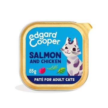 Edgard Y Cooper Paté de salmón y pollo sin cereales para gatos