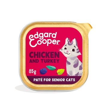 Edgard Y Cooper Paté de pollo y pavo sin cereales para gatos senior