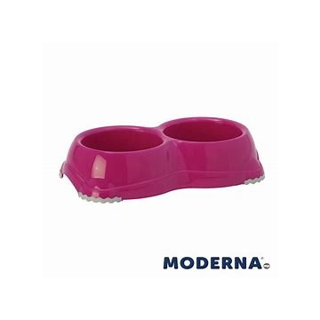 Moderna Comedero Smarty Perro Doble fucsia