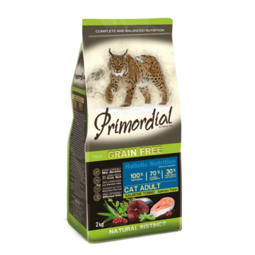 Primordial Pienso Sin Cereales Para Gatos Adultos Con Salmón Y Atún