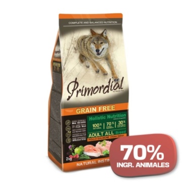 Primordial Pienso Sin Cereales Para Perros Adultos Con Pollo Y Salmón