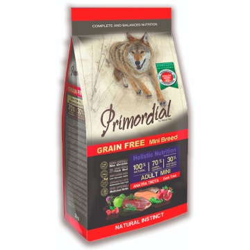 Primordial Pienso Sin Cereales Para Perros Adultos Mini Con Pato Y Trucha