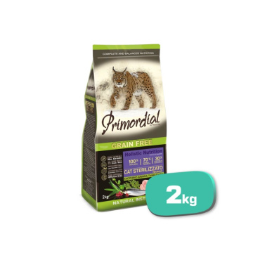 Primordial Pienso Sin Cereales Para Gatos Esterilizados Con Pavo Y Arenque