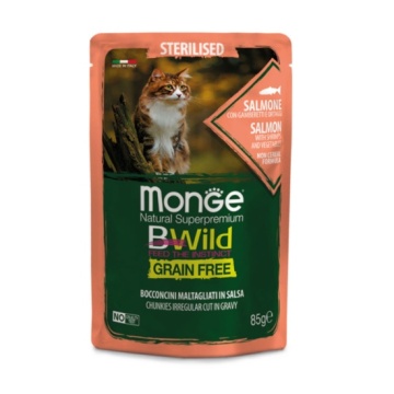 Monge Snacks Bwild Para Gato Esterilizado - Salmón Gambas Y Vegetales