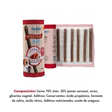 Mediterranean natural Serrano Stick Perros Jamon