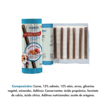 Mediterranean natural Serrano Stick Perros Salmon Y