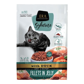 Era Sybarite Sterilized Adult Fillets In Jelly With Duck Enriched With Carrot And Rosemary